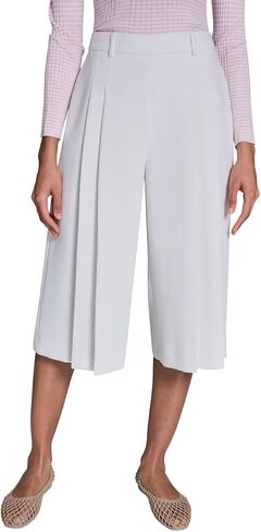 BCBG Women's Woven Textured Crepe Solid Wide Leg Culotte in Saudi Arabia