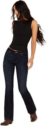 Shyanne Women's Aria Mid Rise Bootcut Stretch Denim Jeans Medium Wash 28W x 32L in Saudi Arabia