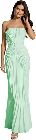 Pleated Prom Dresses for Women Sweetheart Mermaid Evening Party Gown Satin Formal in Kuwait