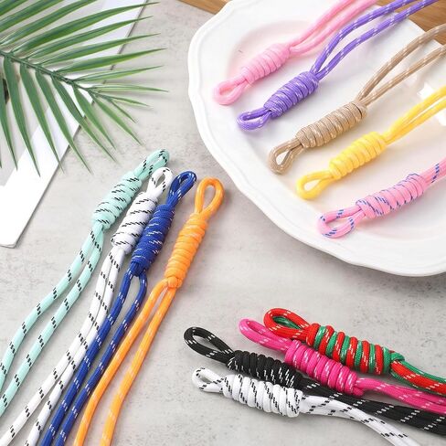 12 PCS Paracord Keychain Bag Charms, Colorful Braided Rope Keychains with Metal Rings, Handmade Polyester Cord Bag Charm Accessories for Purse Handbag Backpack Y2k Hanging Ornament in Saudi Arabia