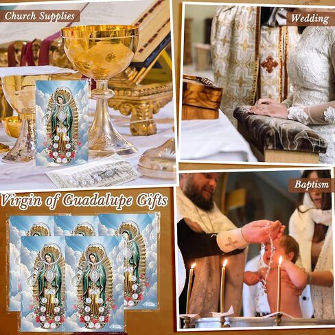 Nosiny 12 Sets Virgin of Guadalupe Gifts Guadalupe Keychain with Rosary Beads with Catholic Prayer Cards Fathers Day Gift First Communion Gift Baptism Party Favors for Guests in Kuwait