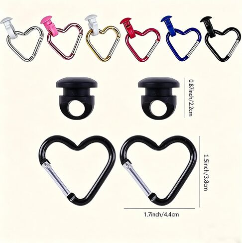 12Pcs Inserts Hooks Accessories for Beach Bag Key Holder for Bogg Bag Accessories Insert Hook Carabiner Keychain Holder Charms in Saudi Arabia