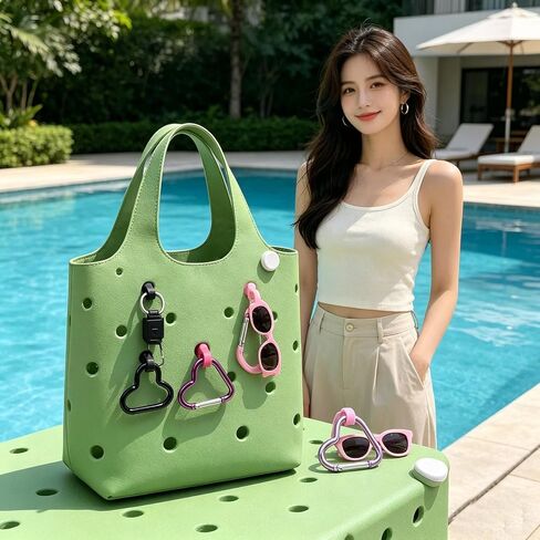 12Pcs Inserts Hooks Accessories for Beach Bag Key Holder for Bogg Bag Accessories Insert Hook Carabiner Keychain Holder Charms in Saudi Arabia