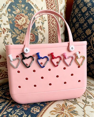12Pcs Inserts Hooks Accessories for Beach Bag Key Holder for Bogg Bag Accessories Insert Hook Carabiner Keychain Holder Charms in Saudi Arabia