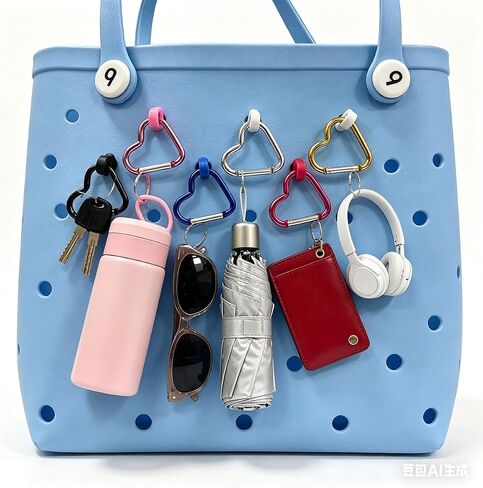 12Pcs Inserts Hooks Accessories for Beach Bag Key Holder for Bogg Bag Accessories Insert Hook Carabiner Keychain Holder Charms in Saudi Arabia