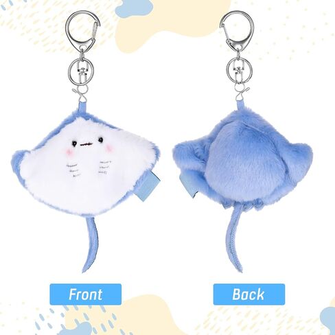 Cute Stingray Plush Keychain – Soft Sea Creature Bag Charm for Backpack Purse Keys, Mini Stuffed Animal Pendant, Ocean Themed Gift for Beach Lovers Young Adults in Saudi Arabia