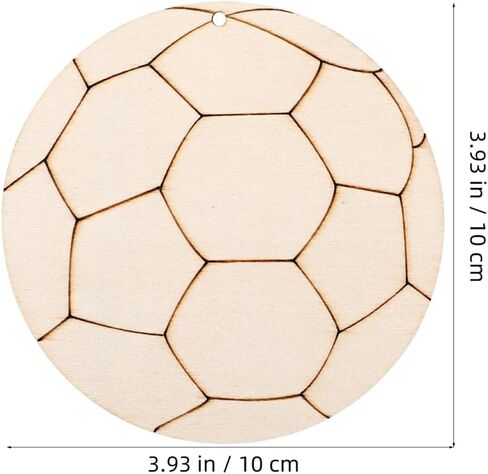 GLEAVI Soccer Ball Cutouts, 30 Pcs 3. 9 in Unfinished Wooden Soccer Ornaments with Twine, Blank Wood Slices for DIY Sports Crafts, Paint Your Own Tournament Viewing Event Decorations in Kuwait