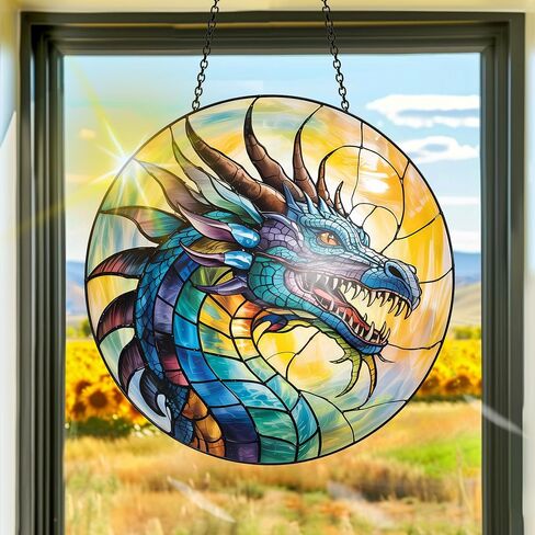 Colorful Acrylic Cactus Suncatcher, Sun Catchers Indoor Window Hanging Decoration, Rainbow Maker Wall Art, Living Room Bedroom Balcony Outdoor Garden Ornaments Decor 7.8x7.8 Inch-15 in Kuwait