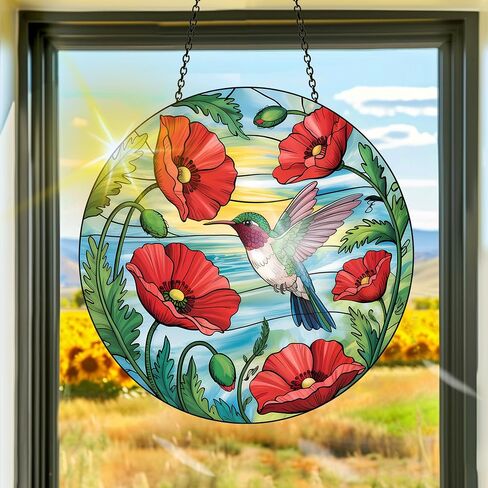 Colorful Acrylic Cactus Suncatcher, Sun Catchers Indoor Window Hanging Decoration, Rainbow Maker Wall Art, Living Room Bedroom Balcony Outdoor Garden Ornaments Decor 7.8x7.8 Inch-15 in Kuwait