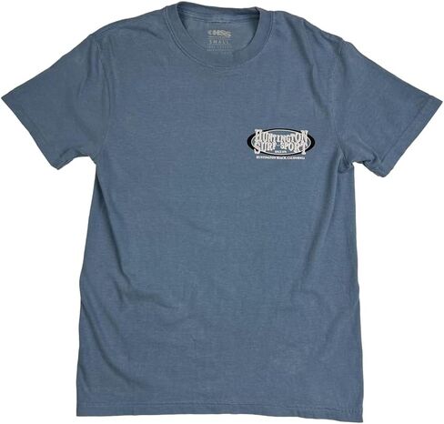 Huntington Surf & Sport T-Shirt, Classic Oval Logo, Indigo Blue in Saudi Arabia