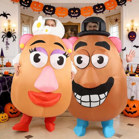 Potato Inflatable Costume Adults Women Funny Full Body Blow Up Outfit for Halloween Party Parades or Couple Cosplay in Saudi Arabia