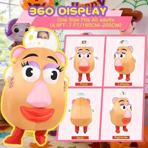 Potato Inflatable Costume Adults Women Funny Full Body Blow Up Outfit for Halloween Party Parades or Couple Cosplay in Saudi Arabia