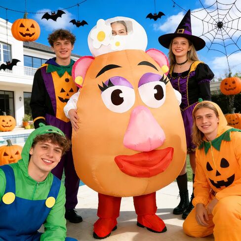 Potato Inflatable Costume Adults Women Funny Full Body Blow Up Outfit for Halloween Party Parades or Couple Cosplay in Saudi Arabia