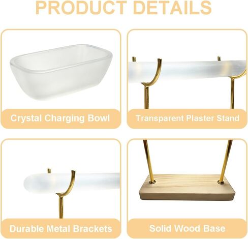 Selenite Crystal Bowl Set Selenite Bracelet Holder Display Stand, Detachable Selenite Crystal Healing Goth Bracelet Display Stand, Selenites Bowls for Necklace Watch Bangles Charging Cleansing in Kuwait