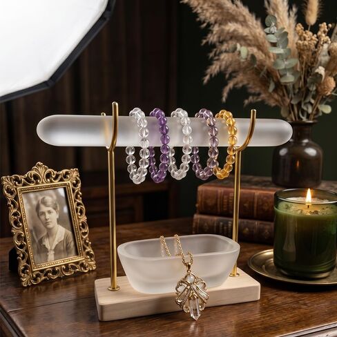 Selenite Crystal Bowl Set Selenite Bracelet Holder Display Stand, Detachable Selenite Crystal Healing Goth Bracelet Display Stand, Selenites Bowls for Necklace Watch Bangles Charging Cleansing in Kuwait