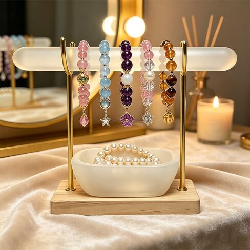 Selenite Crystal Bowl Set Selenite Bracelet Holder Display Stand, Detachable Selenite Crystal Healing Goth Bracelet Display Stand, Selenites Bowls for Necklace Watch Bangles Charging Cleansing in Kuwait