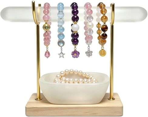 Selenite Crystal Bowl Set Selenite Bracelet Holder Display Stand, Detachable Selenite Crystal Healing Goth Bracelet Display Stand, Selenites Bowls for Necklace Watch Bangles Charging Cleansing in Kuwait