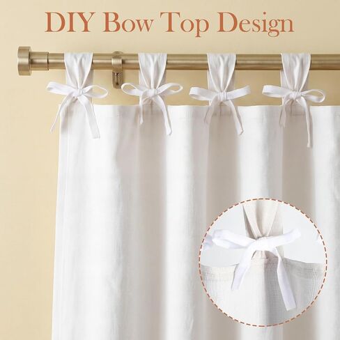 HunnmingRe 52" W x 84" L 2 Panel Bow 100% Blackout White Curtain, Modern Blackout Thermal Rod Pocket Window Curtain Noise Insulated for a Quick Nap or Night's Sleep for Bedroom or Living Room in Kuwait