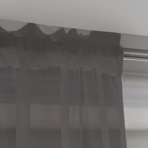 L&TEC Window Dark Gray Sheer Curtains 72 Inches Long 2 Panels Sheer Curtain Basic Rod Pocket Panel for Bedroom Children Living Room Yard Kitchen (Dark Gray, 52" W x 72" L | 2 pcs) in Saudi Arabia