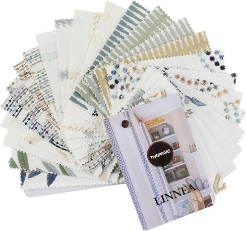 TWOPAGES Linnea Embroidered Linen Curtain Fabric Sample Booklet, 24 Colors in Saudi Arabia