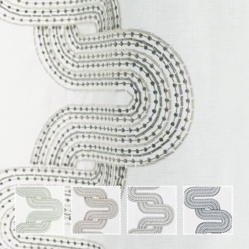 TWOPAGES Linnea Embroidered Linen Curtain Fabric Sample Booklet, 24 Colors in Saudi Arabia