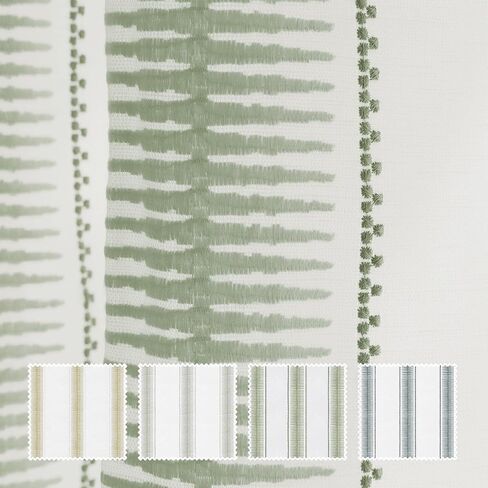 TWOPAGES Linnea Embroidered Linen Curtain Fabric Sample Booklet, 24 Colors in Saudi Arabia