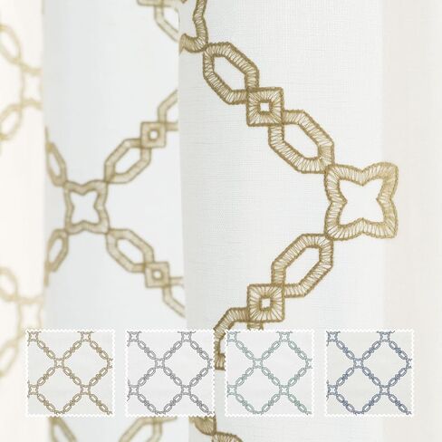 TWOPAGES Linnea Embroidered Linen Curtain Fabric Sample Booklet, 24 Colors in Saudi Arabia