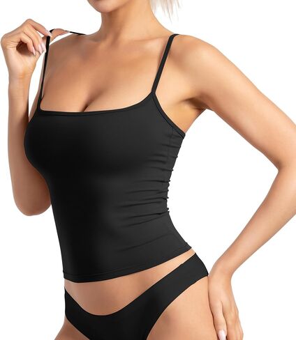 Womens Square Neck Spaghetti Strap Tank Tops Summer Y2K Going Out Basic Cami Shirt Clothes 2026 in Saudi Arabia