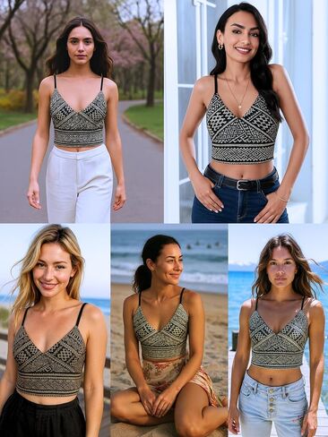 Boho Lace Up Crop Top for Women, Corset Style Boho Festival Top, Woven Ethnic Pattern Summer Crop Top, Cute Concert Outfit in Kuwait