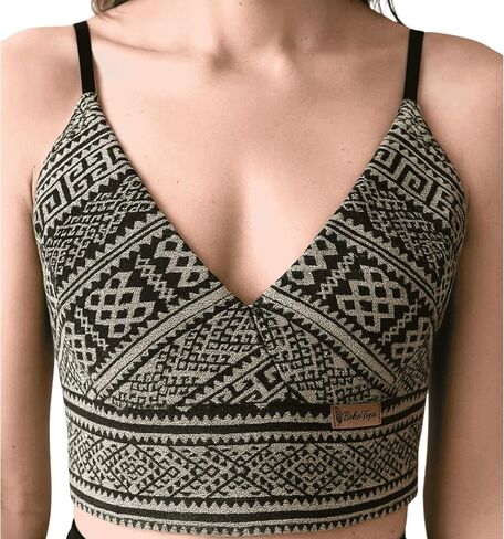 Boho Lace Up Crop Top for Women, Corset Style Boho Festival Top, Woven Ethnic Pattern Summer Crop Top, Cute Concert Outfit in Kuwait