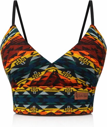 Boho Lace Up Crop Top for Women, Corset Style Boho Festival Top, Woven Ethnic Pattern Summer Crop Top, Cute Concert Outfit in Kuwait