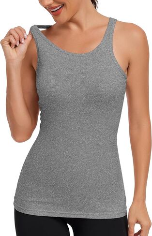 Womens Crewneck Going Out Tank Top Spaghetti Slim fit Workout Shirt in Saudi Arabia