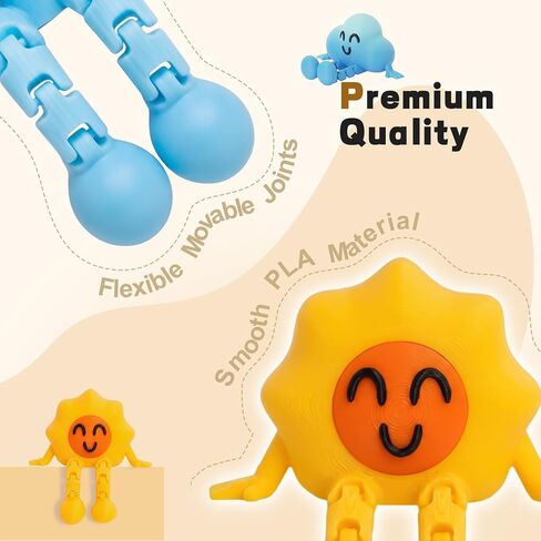 5 pcs 3D Printed Weather Buddy Computer Monitor Decor, 3D Printed Animal Decor for Stress Relief, Glow in The Dark Fidget Toys for Favors Birthday Gifts Desk Pets Office Home Decor in Saudi Arabia