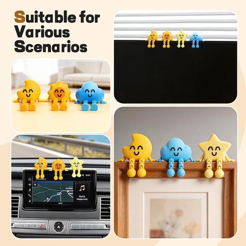 5 pcs 3D Printed Weather Buddy Computer Monitor Decor, 3D Printed Animal Decor for Stress Relief, Glow in The Dark Fidget Toys for Favors Birthday Gifts Desk Pets Office Home Decor in Saudi Arabia