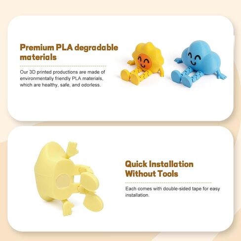 5 pcs 3D Printed Weather Buddy Computer Monitor Decor, 3D Printed Animal Decor for Stress Relief, Glow in The Dark Fidget Toys for Favors Birthday Gifts Desk Pets Office Home Decor in Saudi Arabia