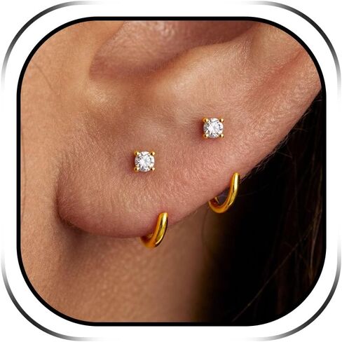 Backless Earrings for Women No Back Half Hoop Earrings Twisted Hoops Cartilage Helix Piercing Jewelry in Saudi Arabia