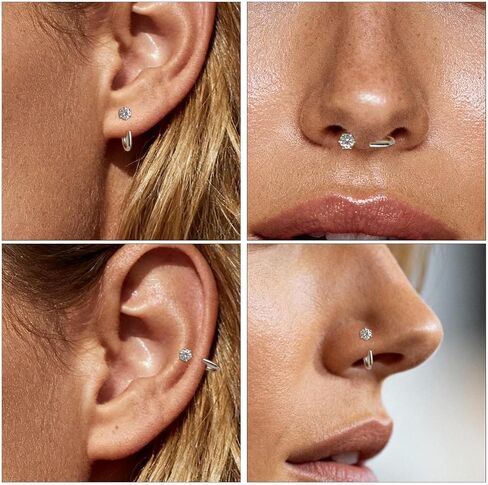 Backless Earrings for Women No Back Half Hoop Earrings Twisted Hoops Cartilage Helix Piercing Jewelry in Saudi Arabia