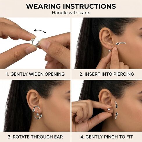 Backless Earrings for Women No Back Half Hoop Earrings Twisted Hoops Cartilage Helix Piercing Jewelry in Saudi Arabia