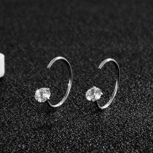 Backless Earrings for Women No Back Half Hoop Earrings Twisted Hoops Cartilage Helix Piercing Jewelry in Saudi Arabia