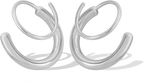 Backless Earrings for Women No Back Half Hoop Earrings Twisted Hoops Cartilage Helix Piercing Jewelry in Saudi Arabia