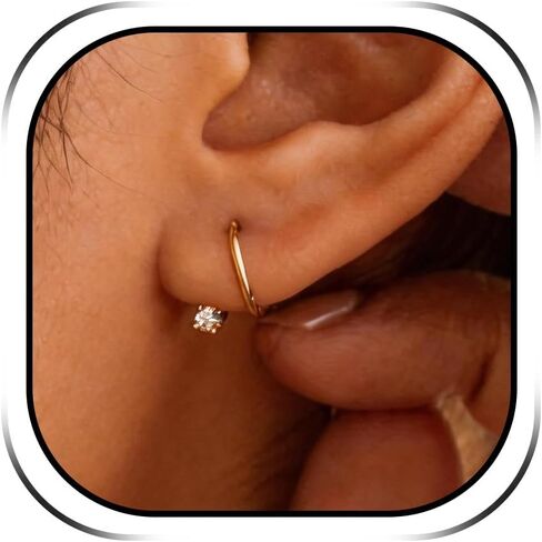 Backless Earrings for Women No Back Half Hoop Earrings Twisted Hoops Cartilage Helix Piercing Jewelry in Saudi Arabia