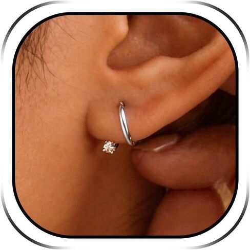 Backless Earrings for Women No Back Half Hoop Earrings Twisted Hoops Cartilage Helix Piercing Jewelry in Saudi Arabia