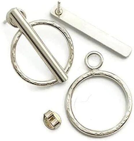 Sterling silver front back hoop ear jackets two sided earrings - circle disc - bar -square or ball stud in Saudi Arabia