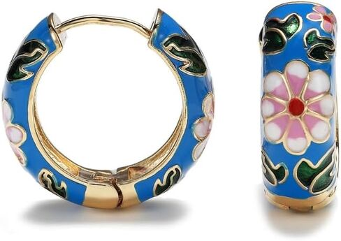 Bohemia Colorful Zircon Small Hoop Earrings Retro Geometric Eye Round Huggie Earring Fashion Jewelry Ornament in Saudi Arabia