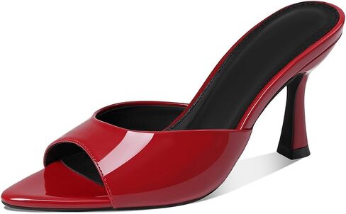 CELNEPHO Kitten Heels for Women Heeled Sandals Backless Slip On Mules Open Peep Toe Summer High Heels Dress Shoes for Wedding&Office in Saudi Arabia
