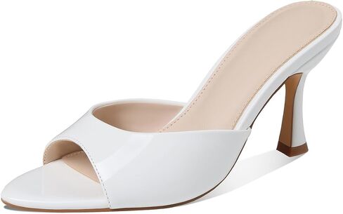 CELNEPHO Kitten Heels for Women Heeled Sandals Backless Slip On Mules Open Peep Toe Summer High Heels Dress Shoes for Wedding&Office in Saudi Arabia