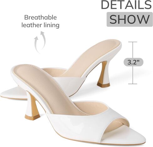 CELNEPHO Kitten Heels for Women Heeled Sandals Backless Slip On Mules Open Peep Toe Summer High Heels Dress Shoes for Wedding&Office in Saudi Arabia