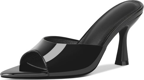 CELNEPHO Kitten Heels for Women Heeled Sandals Backless Slip On Mules Open Peep Toe Summer High Heels Dress Shoes for Wedding&Office in Saudi Arabia