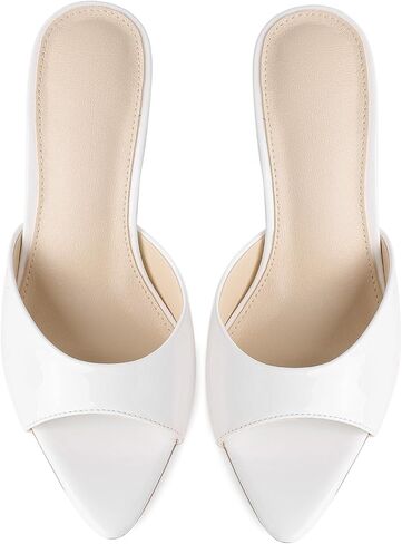 CELNEPHO Kitten Heels for Women Heeled Sandals Backless Slip On Mules Open Peep Toe Summer High Heels Dress Shoes for Wedding&Office in Saudi Arabia
