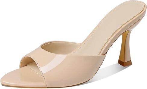 CELNEPHO Kitten Heels for Women Heeled Sandals Backless Slip On Mules Open Peep Toe Summer High Heels Dress Shoes for Wedding&Office in Saudi Arabia